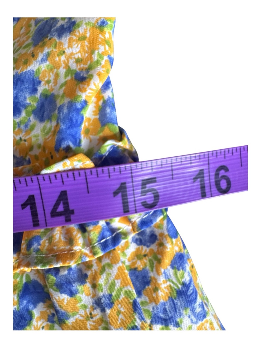 FREE THE ROSES Yellow Floral Ruffled Mini Dress - Picture 12 of 13